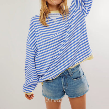 Women’s Oversized Striped Cotton Sweatshirt