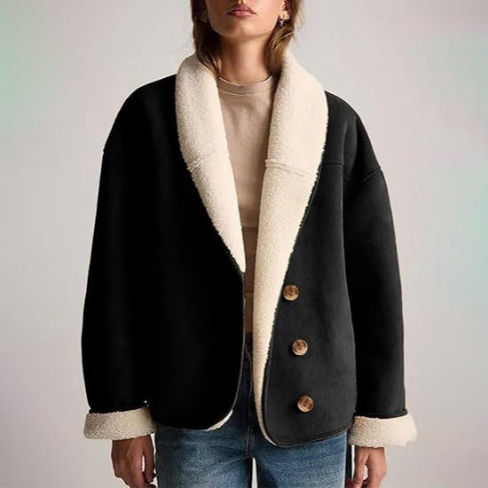 Women’s Suede Shearling Lined Winter Jacket