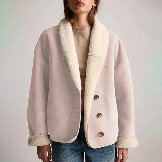 Women’s Suede Shearling Lined Winter Jacket