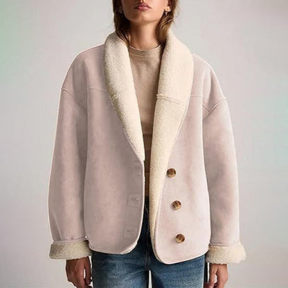 Women’s Suede Shearling Lined Winter Jacket