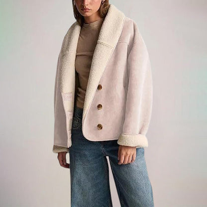 Women’s Suede Shearling Lined Winter Jacket