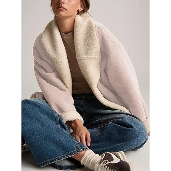 Women’s Suede Shearling Lined Winter Jacket
