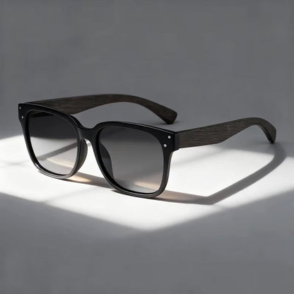 Wooden Frame Sunglasses with Polarized Lenses