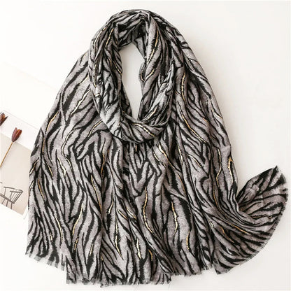 Zebra Print Oversized Scarf