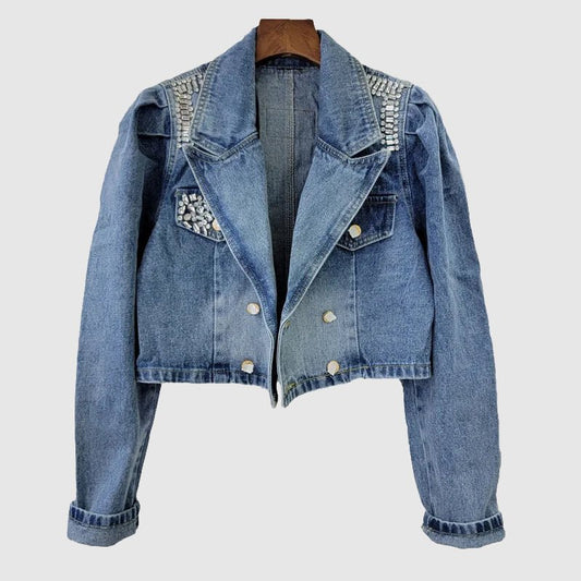 Adeline Cityscape Denim Jacket - Infinityloyal