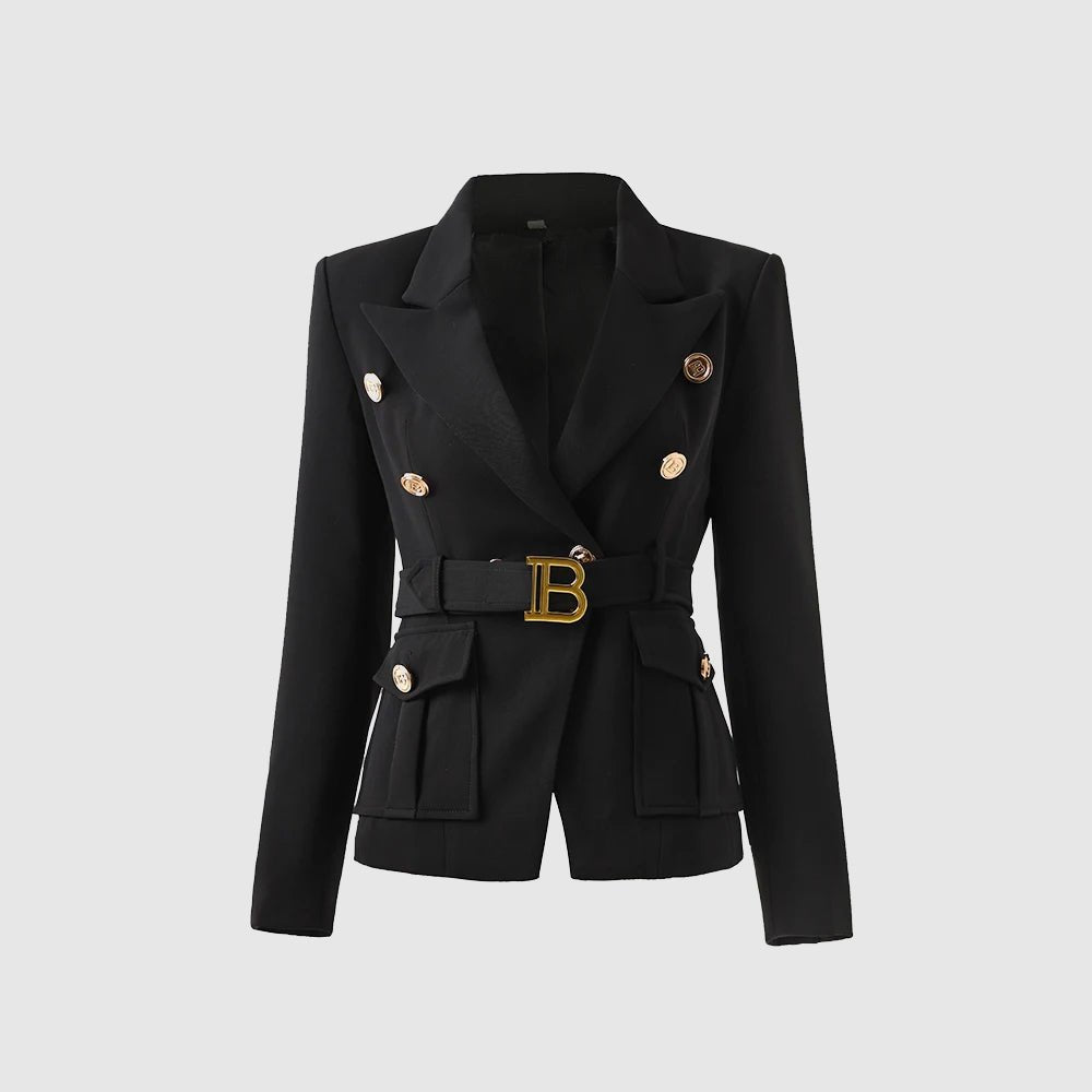Amelie Fleur Bordeaux Belted Blazer - Infinityloyal