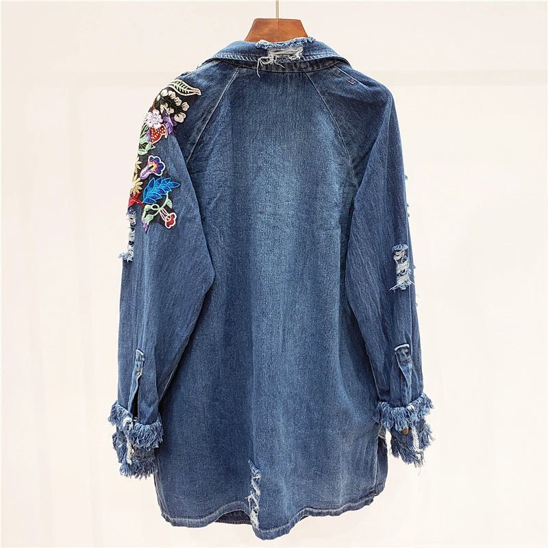 Amelie Fleur Flower Embroidery Jacket - Infinityloyal