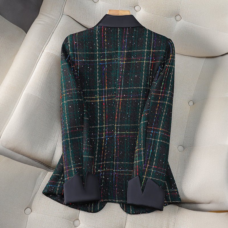 Amelie Fleur Plaided Elegance Blazer - Infinityloyal