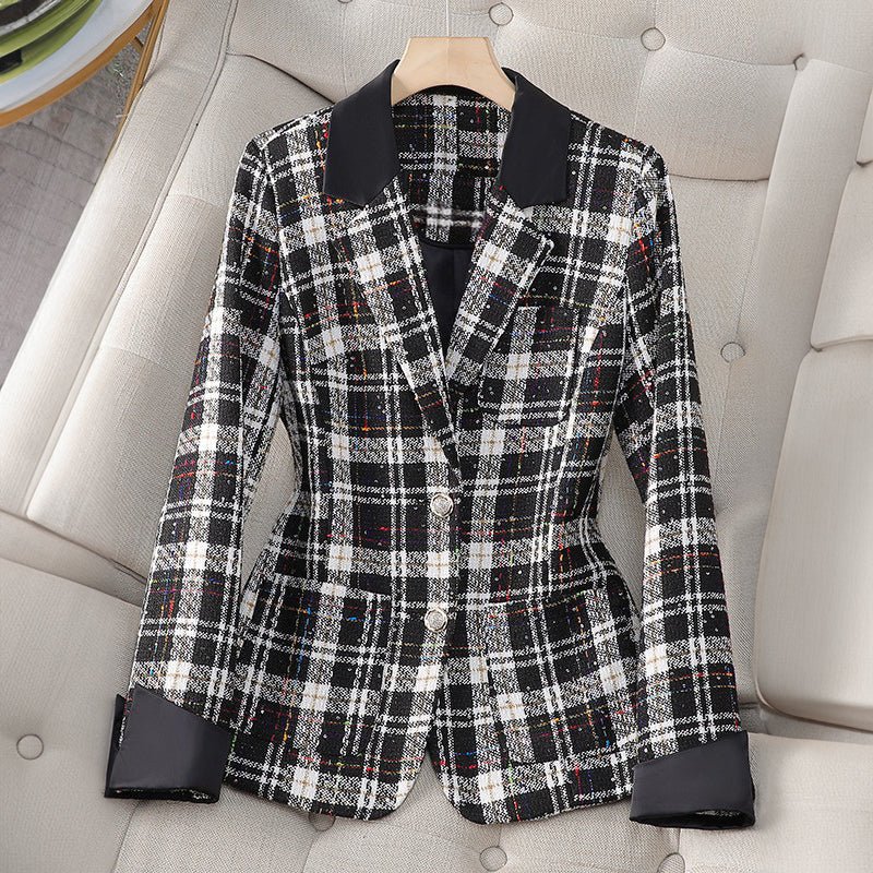 Amelie Fleur Plaided Elegance Blazer - Infinityloyal