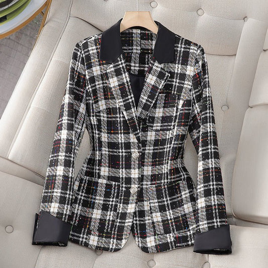 Amelie Fleur Plaided Elegance Blazer - Infinityloyal