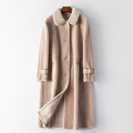 Amelie Fleur Sapphire Fur Coat - Infinityloyal