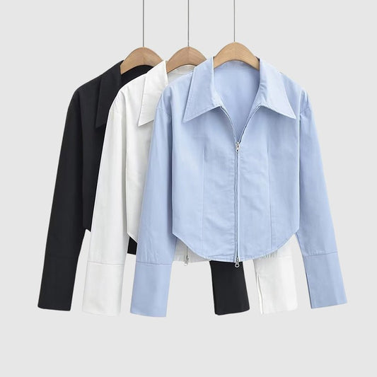 Amelie Fleur Zip Up Shirt - Infinityloyal