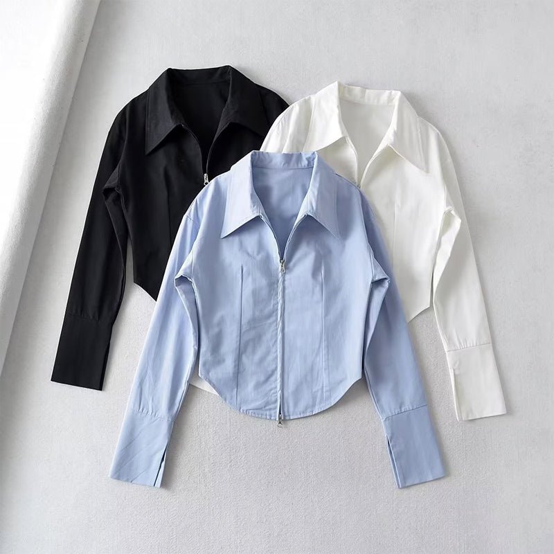 Amelie Fleur Zip Up Shirt - Infinityloyal