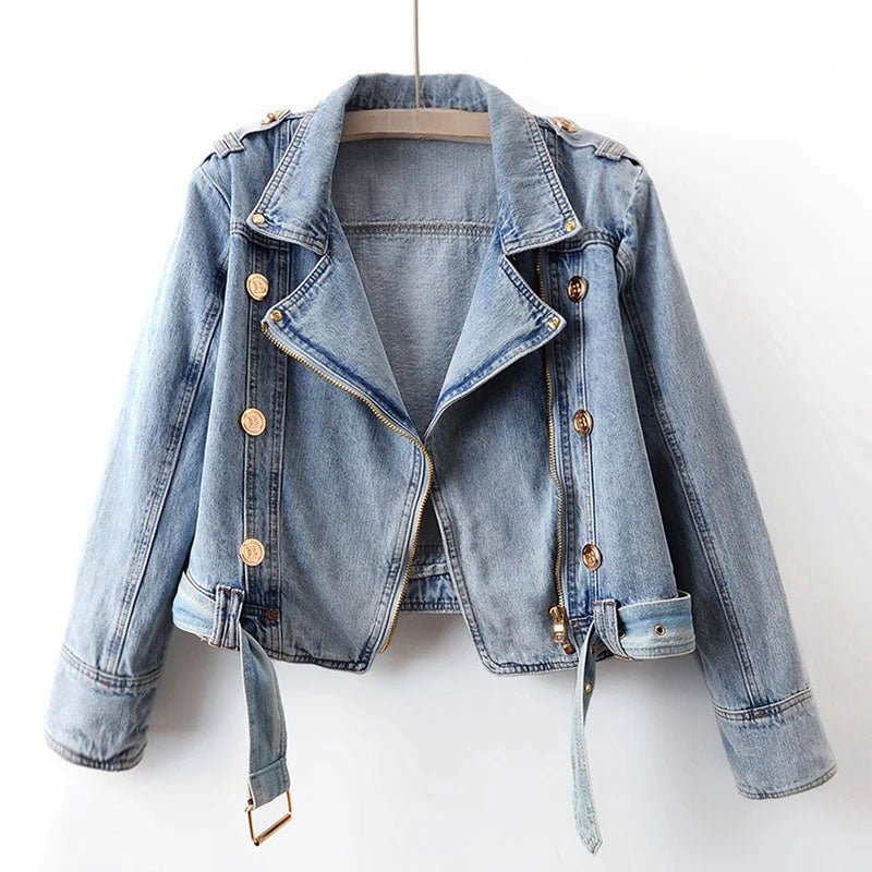 Isabelle DeLacroix Cropped Denim Jacket - Infinityloyal