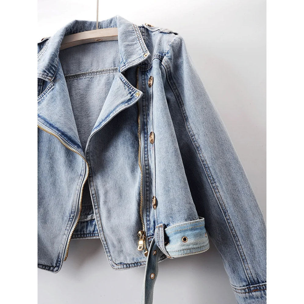 Isabelle DeLacroix Cropped Denim Jacket - Infinityloyal