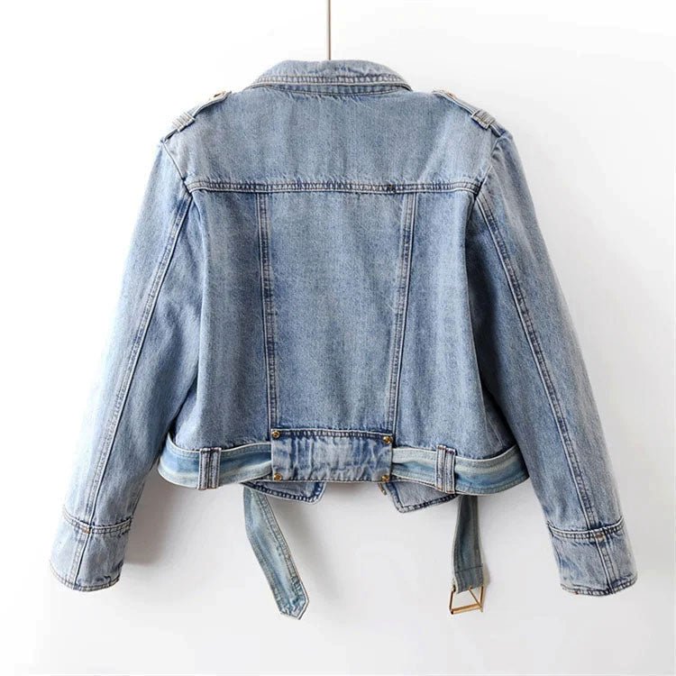 Isabelle DeLacroix Cropped Denim Jacket - Infinityloyal