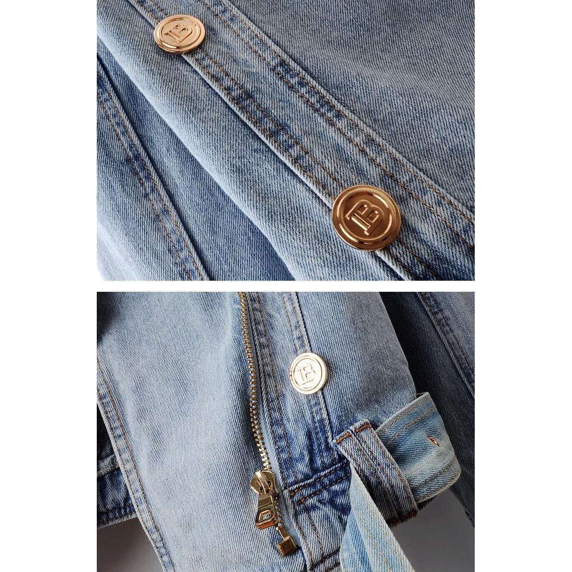 Isabelle DeLacroix Cropped Denim Jacket - Infinityloyal