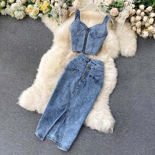 Sofie Malou Sunburst Denim Set - Infinityloyal