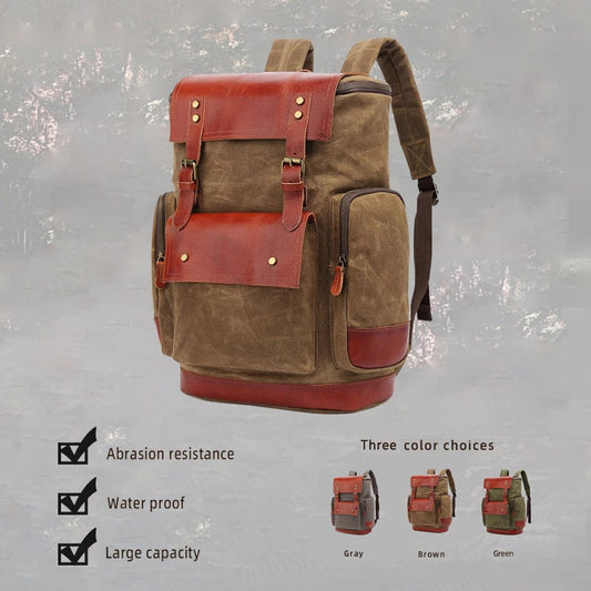 Vintage Canvas Leather Backpack - Infinityloyal
