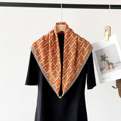 Women’s Colorful Herringbone Woven Scarf with Patterned Design