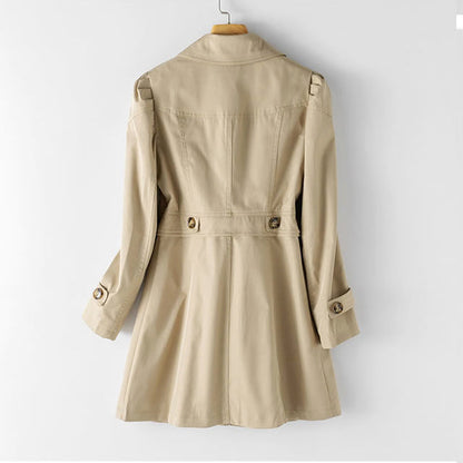 Women’s Single-Breasted Trench Coat with Lapel Collar