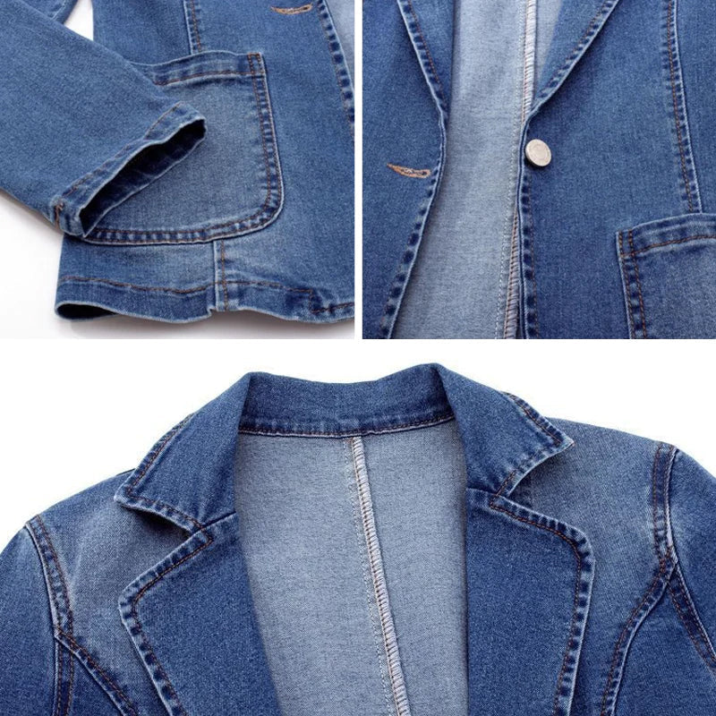 Adeline Azure Elegance Denim Jacket