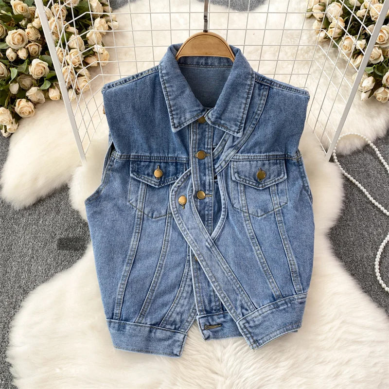 Adeline Femme Frayed Denim Vest