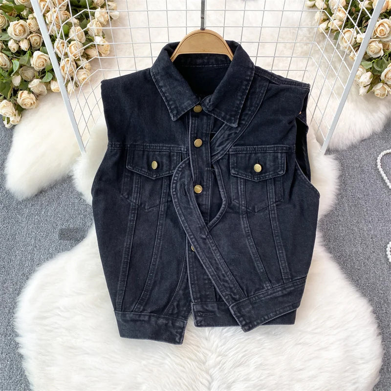 Adeline Femme Frayed Denim Vest