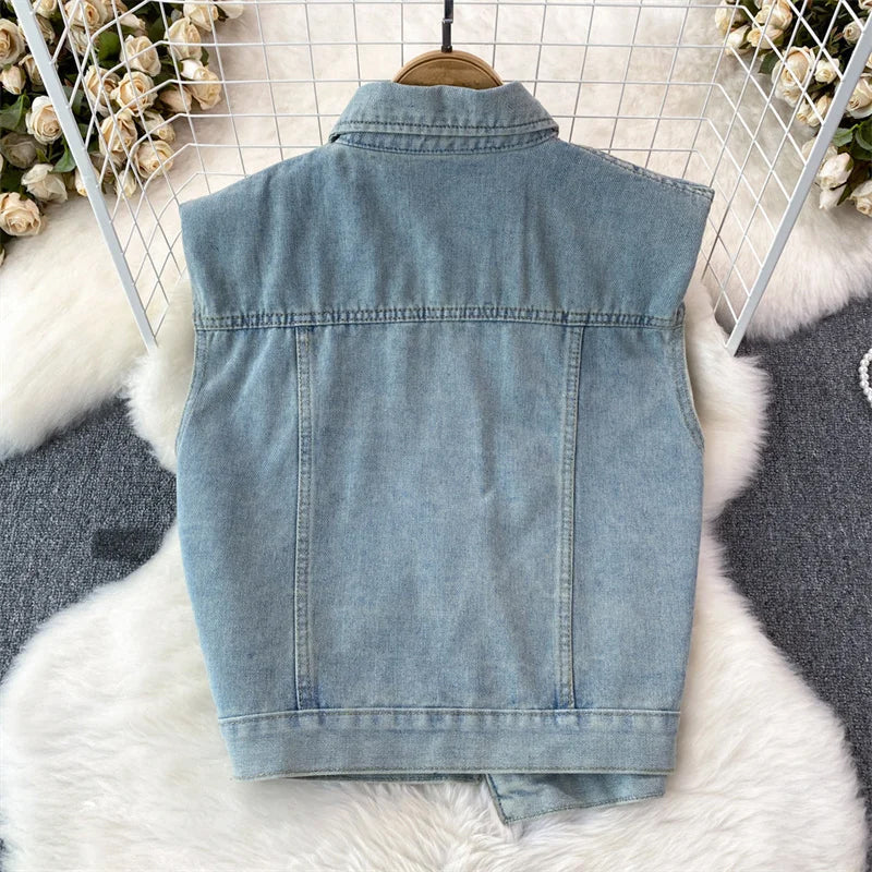 Adeline Femme Frayed Denim Vest