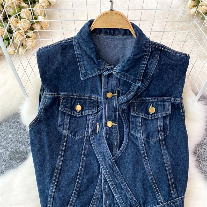 Adeline Femme Frayed Denim Vest