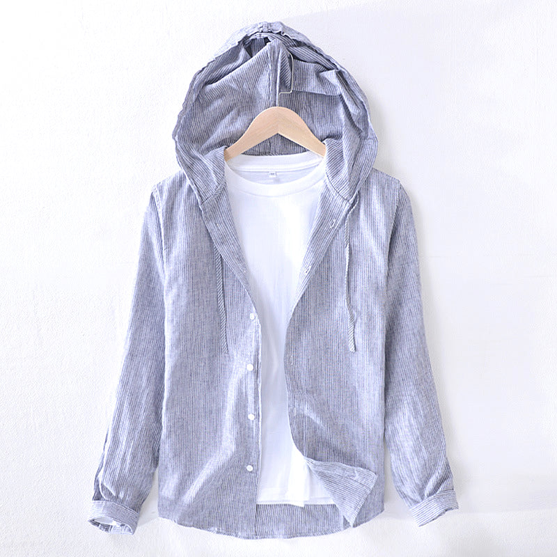 Beach Promenade Breezy Linen Hoodie