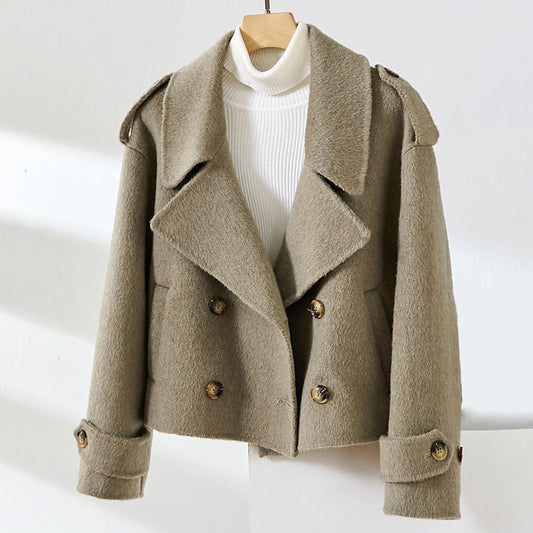 Bella British Cropped Wool Coat