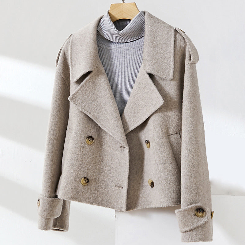 Bella British Cropped Wool Coat