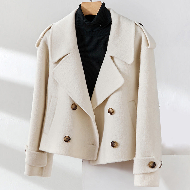 Bella British Cropped Wool Coat