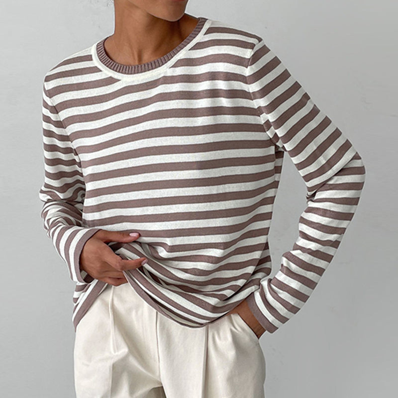 Bella Chic Striped Long-Sleeve Shirt