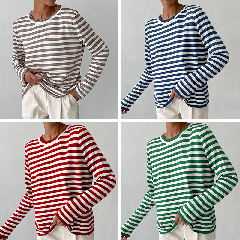 Bella Chic Striped Long-Sleeve Shirt