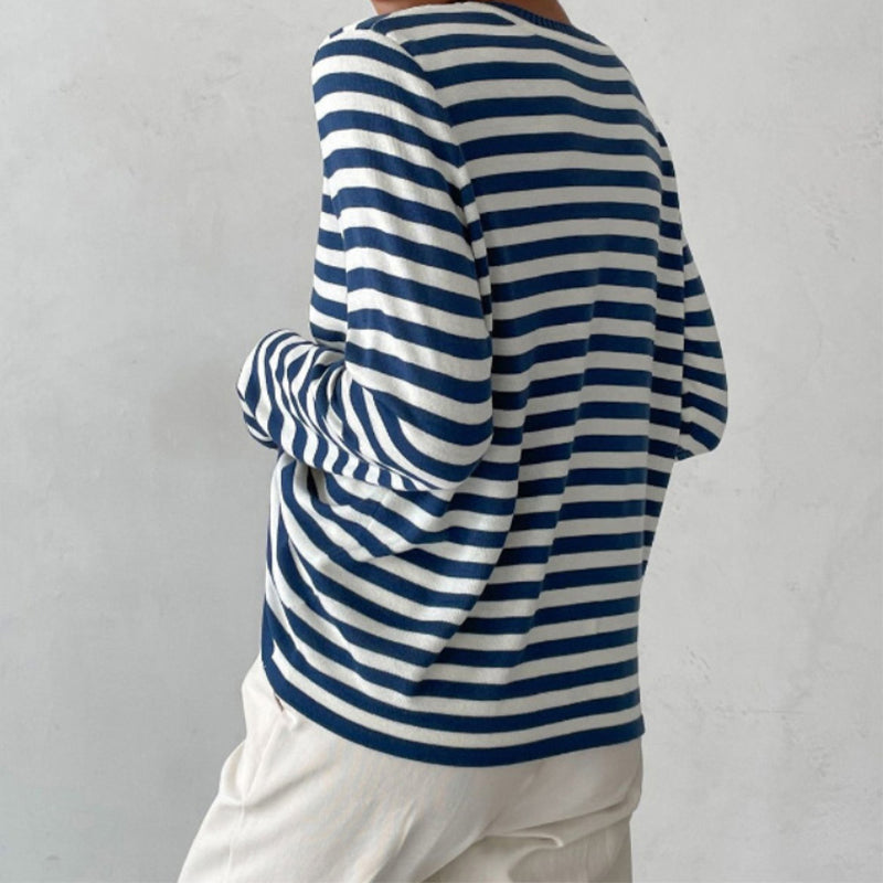 Bella Chic Striped Long-Sleeve Shirt