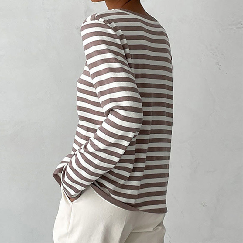 Bella Chic Striped Long-Sleeve Shirt