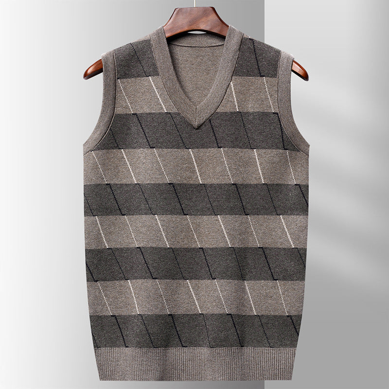 Striped wool vest 