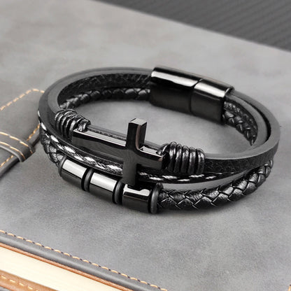 Cross Accent Gents' Bracelet