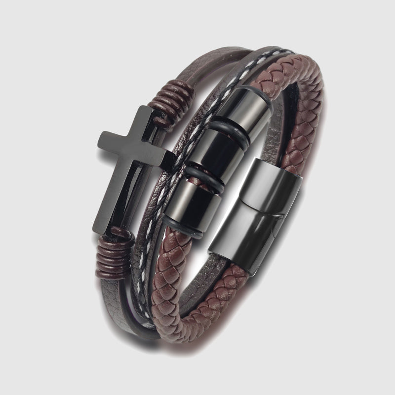 Cross Accent Gents' Bracelet