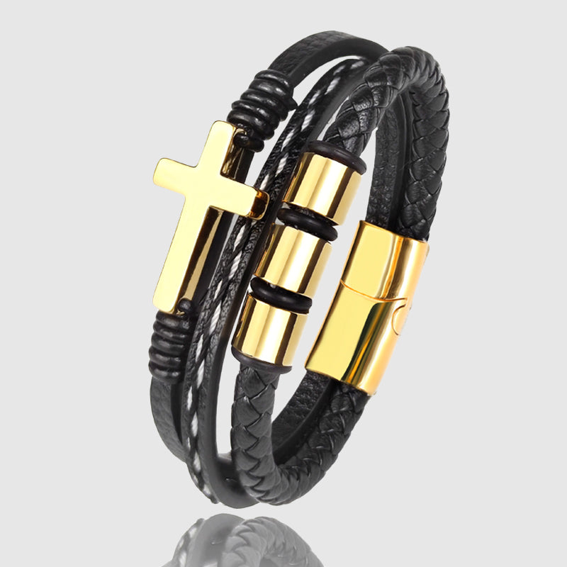 Cross Accent Gents' Bracelet