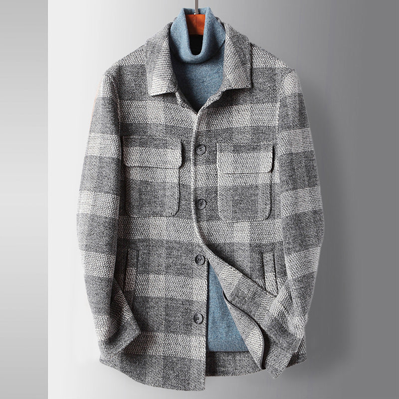 Franco Bianchi Plaid Elegance Wool Coat