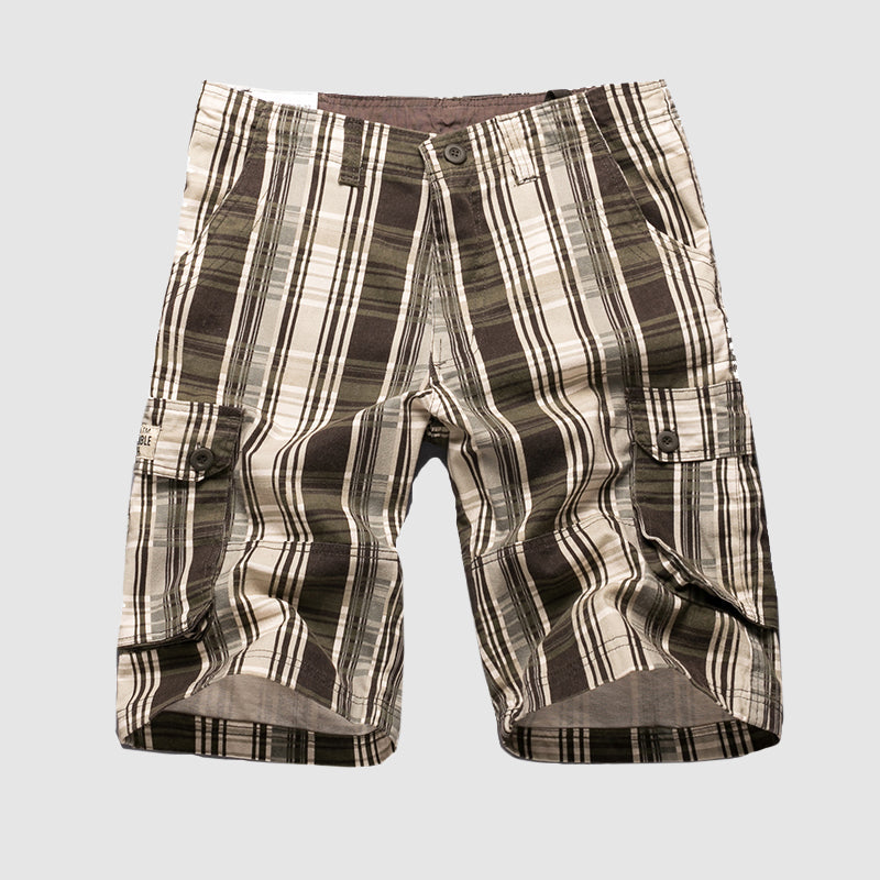 plaid cargo shorts for men 