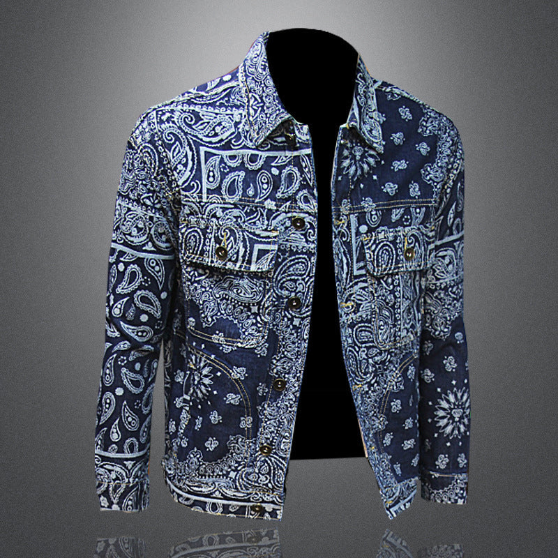 Jason Floral Print Denim Jacket