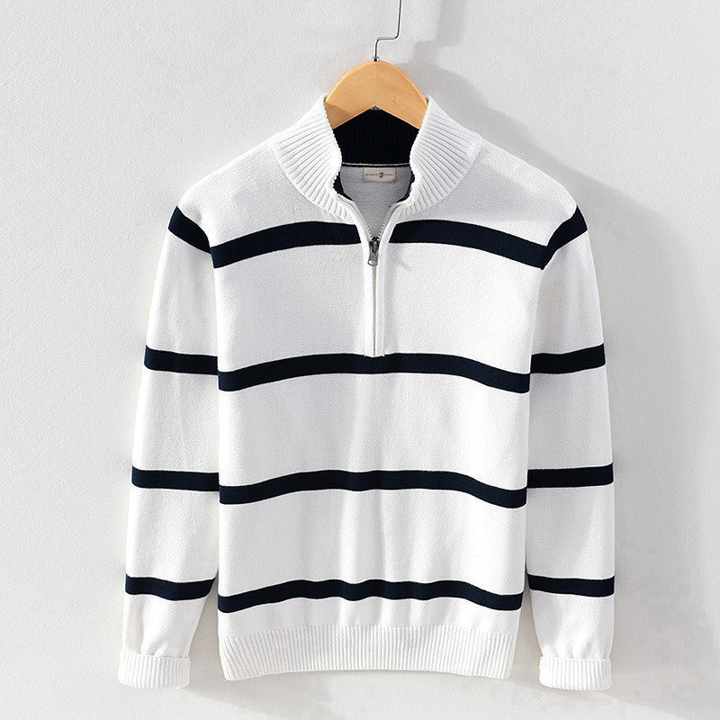 Lyon Cotton Half Zipper Turtleneck Sweater