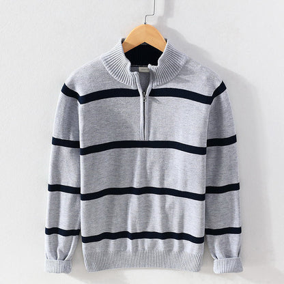 Lyon Cotton Half Zipper Turtleneck Sweater