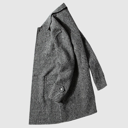 Nobleman's Woolen Plaid Coat