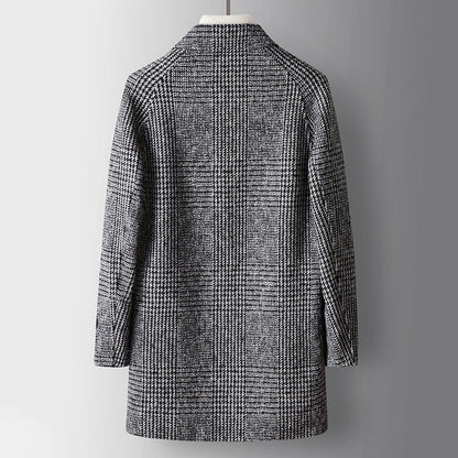 Nobleman's Woolen Plaid Coat