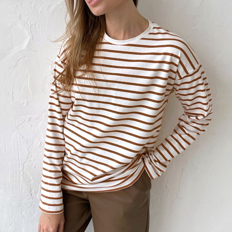 Paris Chic Long-Sleeve Striped Shirt